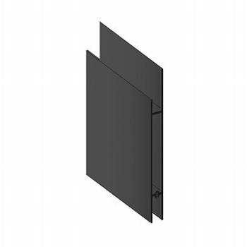 Deurprofiel hoog - alu mat zwart structuur - 200cm - J6