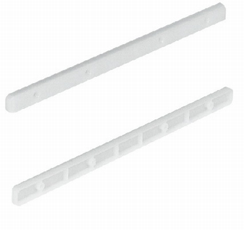 Kunststof laderail 285mm lang. Wit