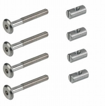 Verbindingsbout en moer M6x50mm - zakje 4 stuks