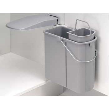 Inbouwafvalemmer - grijs - 19l - 410x210x470mm