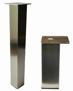 RVS tafelpoten en meubelpoten 60x60mm - hoogte 30cm