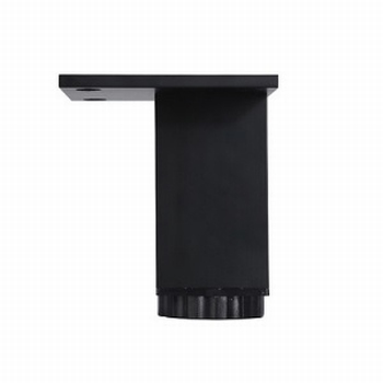 Meubelpoot aluminium mat zwart 38x38mm - hoog 100mm