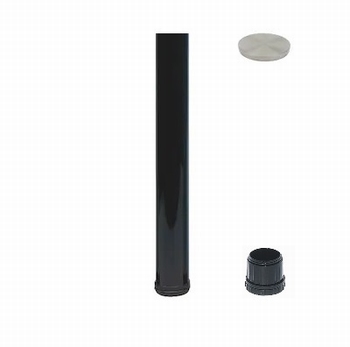 Tafelpoot staal 60mm - Zwart - hoogte 65cm - Glas - ZM24