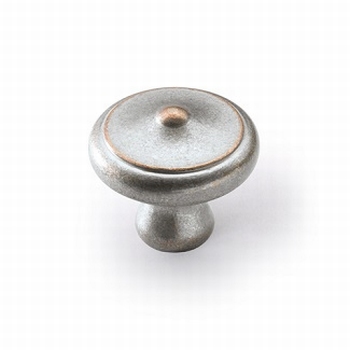 Knop Fossa - zilverkleurig antiek - Diameter 40 mm