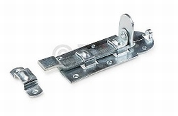 Hangslotrolschuif - met bocht - 140x56mm - staal - verzinkt