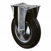 Bokwiel 100kg - loopvlak rubber zwart
