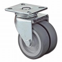 Dubbelwiel 60kg - kunststof loopvlak rubber
