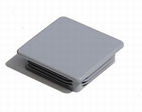 Insteekdop vierkant 80x80mm - grijs RAL 7040<br />per stuk Insteekdop vierkant 80x80mm - grijs RAL 7040<br />per stuk