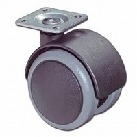 Parket dubbelwiel 50kg - incl. schroefplaat, wiel kunststof
