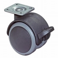 Parket dubbelwiel met rem 25kg - incl. schroefplaat, wiel ku