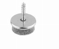 Parketglijder met schroef 24x10mm - grijs/staal vernikkeld<br />per stuk Parketglijder met schroef 24x10mm - grijs/staal vernikkeld<br />per stuk