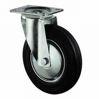 Zwenkwiel 205kg - loopvlak rubber zwart
