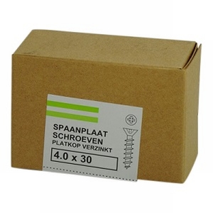 Spaanplaat/houtschroef 4,0x30mm - doos 200 stuks<br />per doos Spaanplaat/houtschroef 4,0x30mm - doos 200 stuks<br />per doos