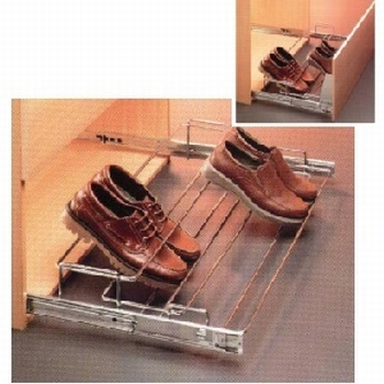 Uittrekbaar schoenenrek 45-64cm - kogelgeleider
