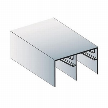 Bovenrail aluminium mat zilver - 510cm - J6