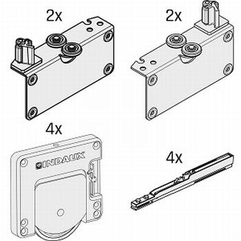 Set beslag voor 2 deuren - softclosing - 50kg per deur - J6