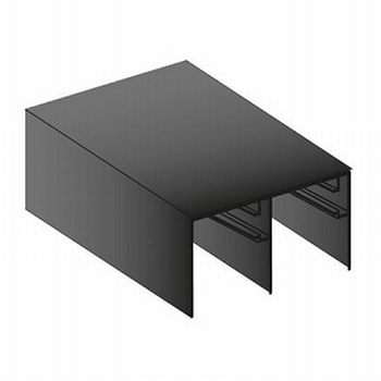 Bovenrail zwart glans - 420cm - J6