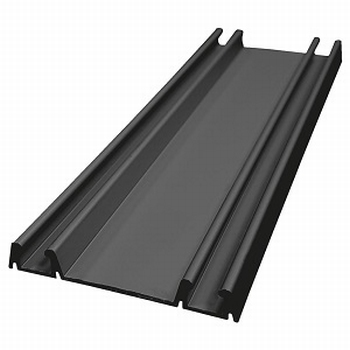 Onderrail zwart glans - 420cm - J6