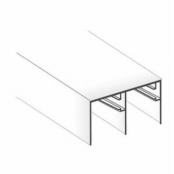 Bovenrail wit - 420cm - J6