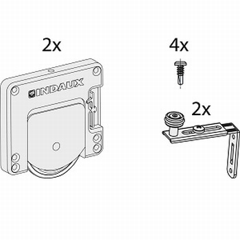 Set beslag voor schuine binnendeur - J6