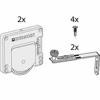 Set beslag voor schuine buitendeur - J6