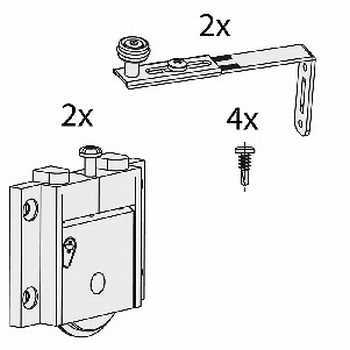 Set beslag voor een schuine buitendeur - Junior 2S - 50kg