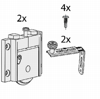 Set beslag voor een schuine binnendeur - Junior 2S - 50kg