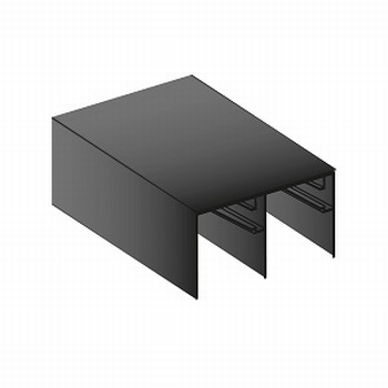 Bovenrail aluminium mat zwart - 420cm - J6
