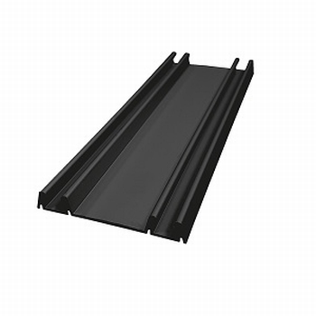 Onderrail aluminium mat zwart - 420cm - J6