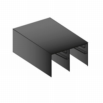 Bovenrail aluminium mat zwart structuur - 510cm - J6