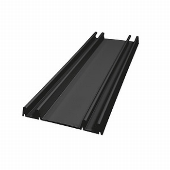 Onderrail aluminium mat zwart structuur - 510cm - J6