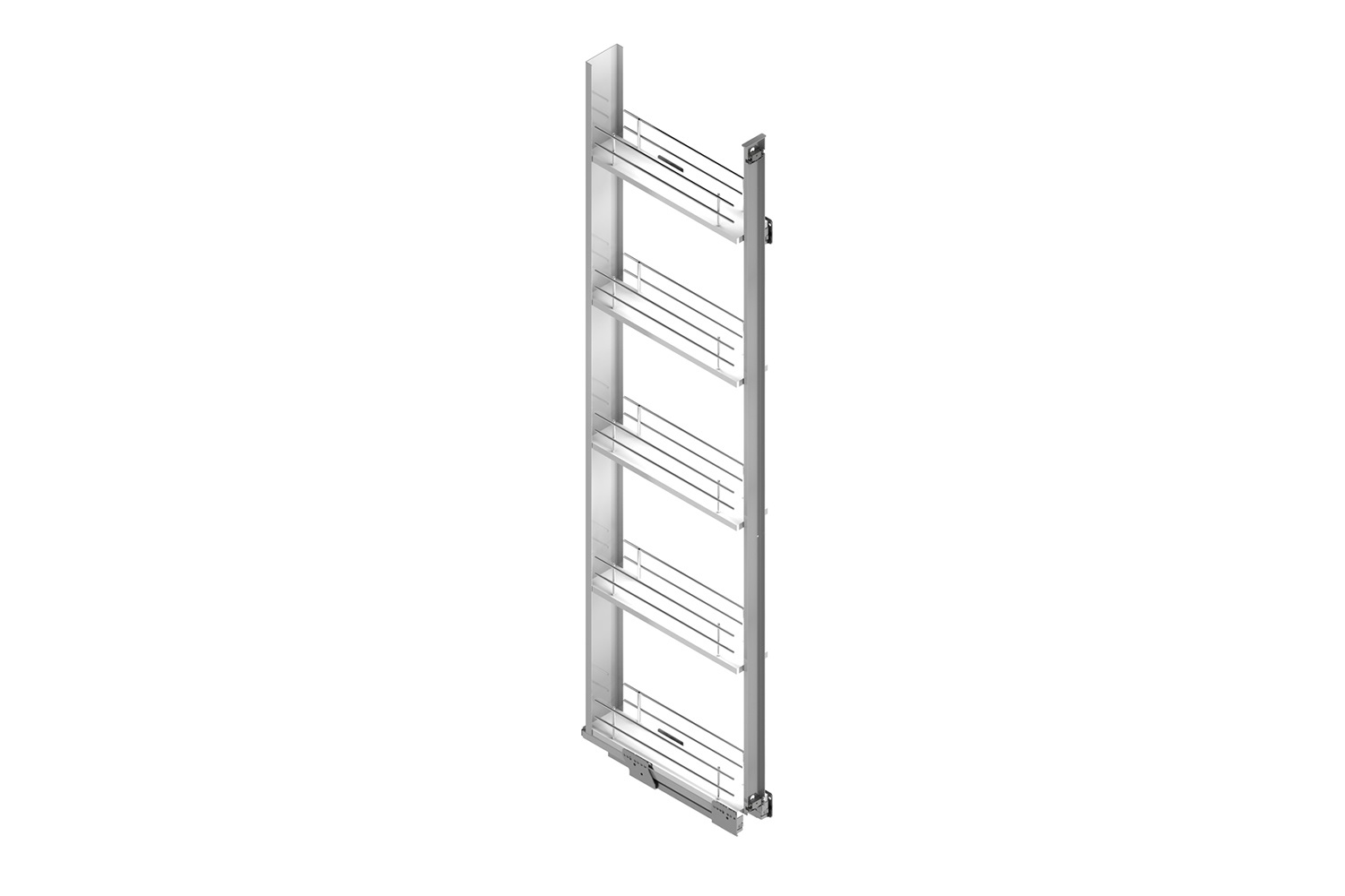 Apothekerskast - h: 185cm b: 20cm - inclusief 5 plateaus