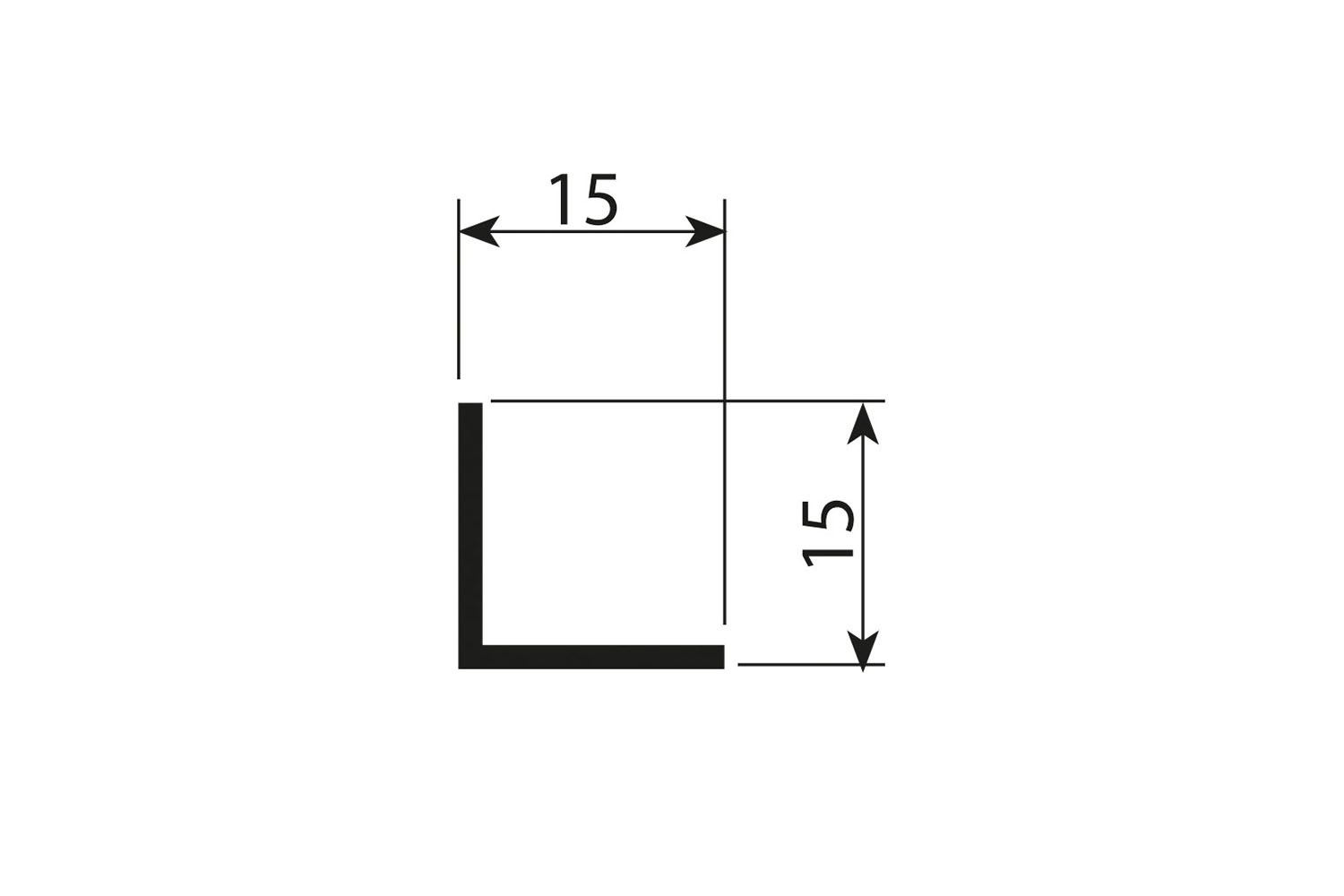 Afwerkprofiel aluminium mat zwart - 200cm - J6