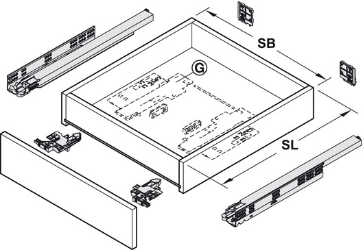 Blum Movento incl. softclosing - 250mm - 40kg