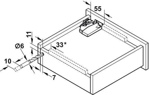 Blum Tandem inclusief push-to-open 350mm - 30kg