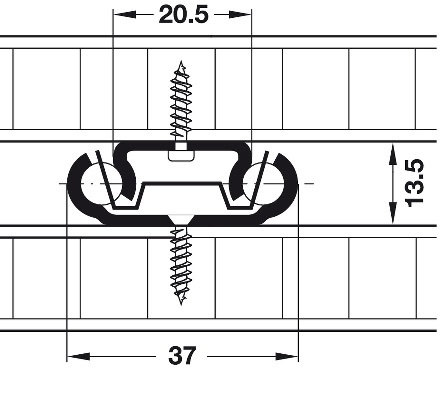 Bodemgeleider belastbaar tot 42kg - lengte 700mm