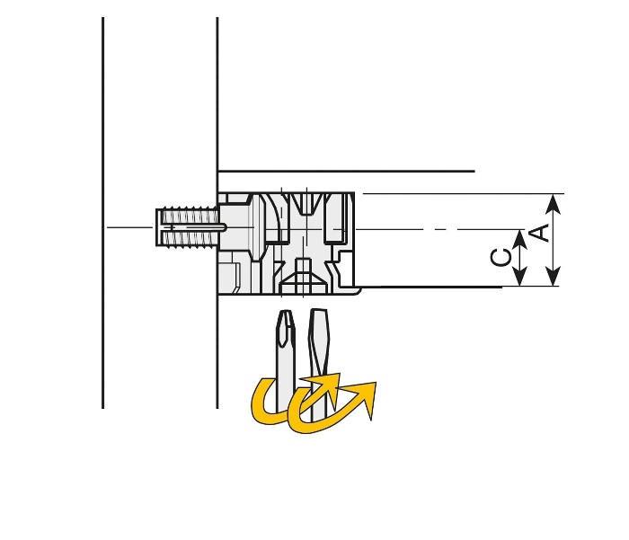 Clock 3 Ø20mm - excentrische verbinder - zamak - Ø20x9mm