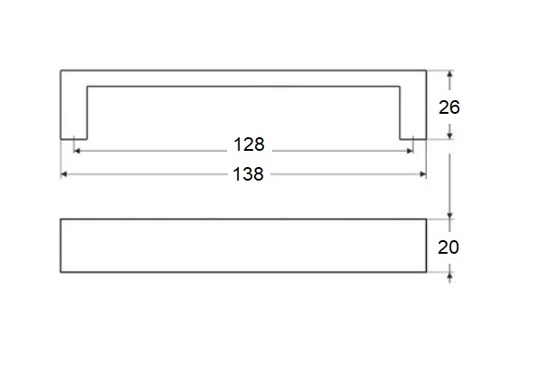 Design meubelgreep mat zwart -  128/138mm