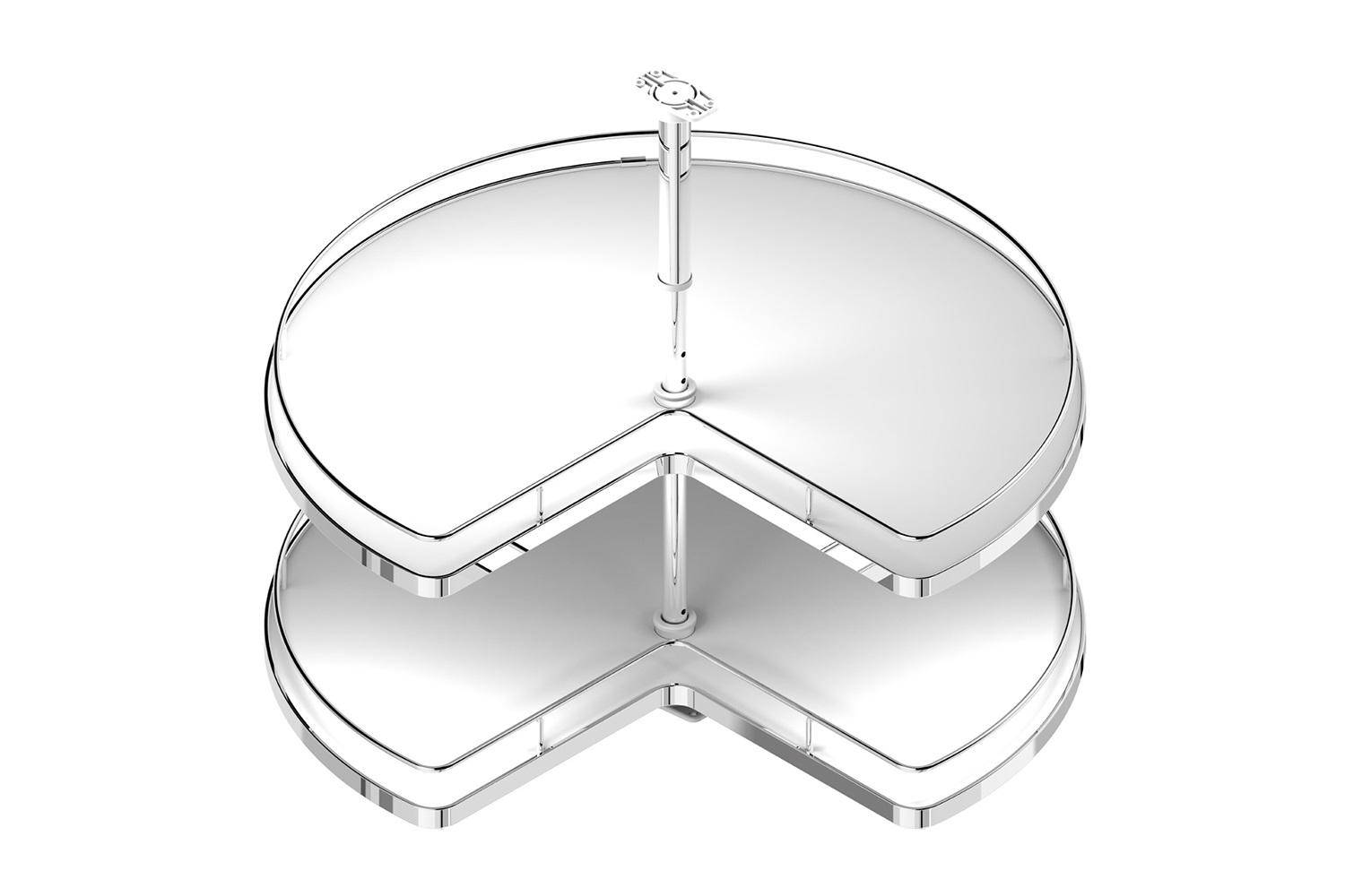 Draaicarrousel - 3/4 rond met plateaus - 300mm - chroom