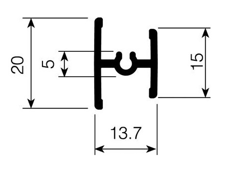 Dwarsprofiel aluminium mat zilver - 200cm - J6