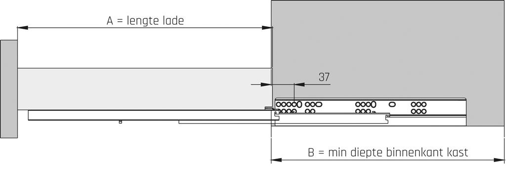 Eurogeleider 40 cm met push to open en 3D verstelbaar/18