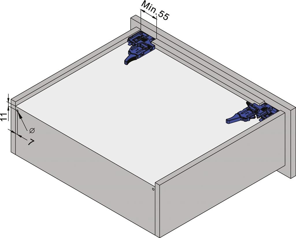 Eurogeleider 45 cm met push to open en 3D verstelbaar/18