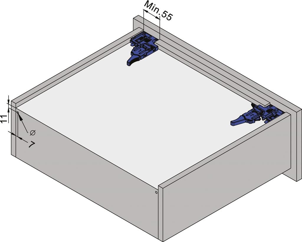 Eurogeleider 45 cm met softclosing en 3D verstelbaar/18