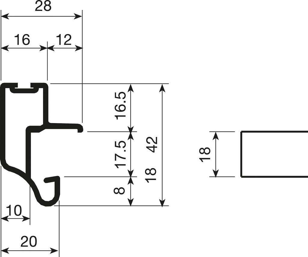 Greeplijst aluminium mat zilver - type A/18mm - 520cm