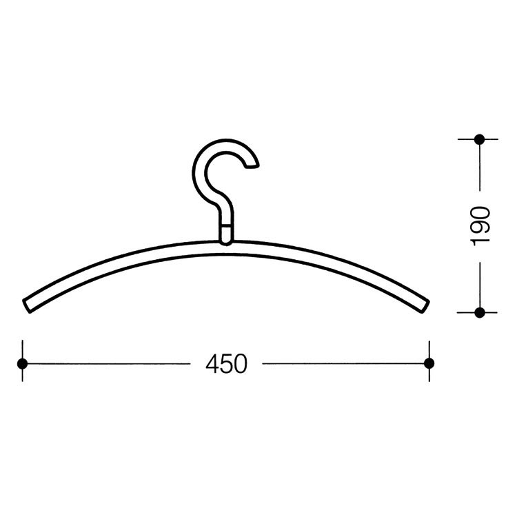 Hewi kleerhanger Hedwig - 450mm - polyamide - Antracietgrijs