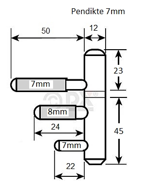 Inboorpaumelle 12mm - staal vernikkeld