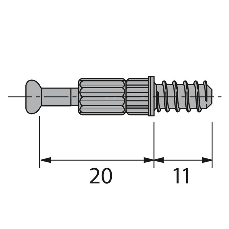 Inschroefdrevel 20mm