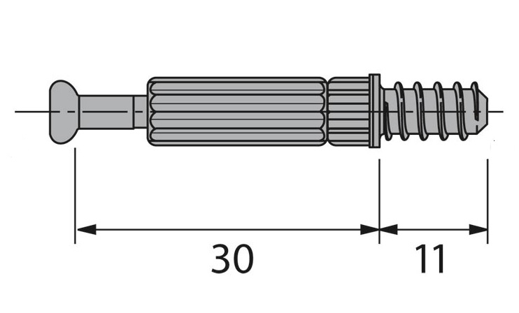 Inschroefdrevel 30mm