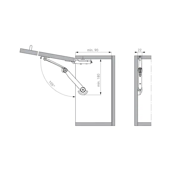 Klepbeslag Kinvaro T-105 - links