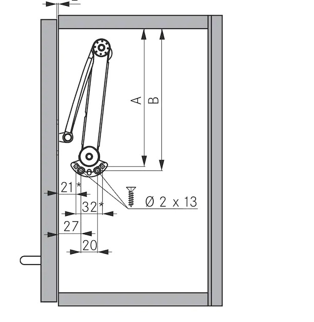 Klepbeslag Kinvaro T-105 - links